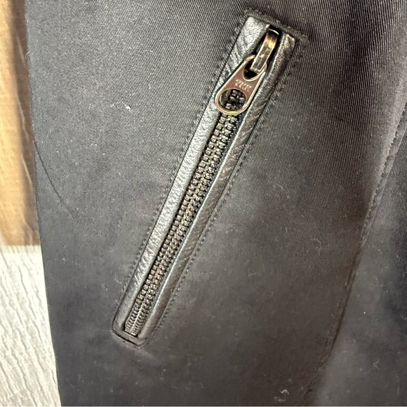 Mackage trench coat with leather trim large black cotton - Picture 6 of 15